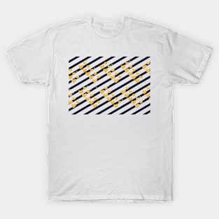 Holiday Hearts Blue and Gold #xmas #christmas #minimal #love #design T-Shirt